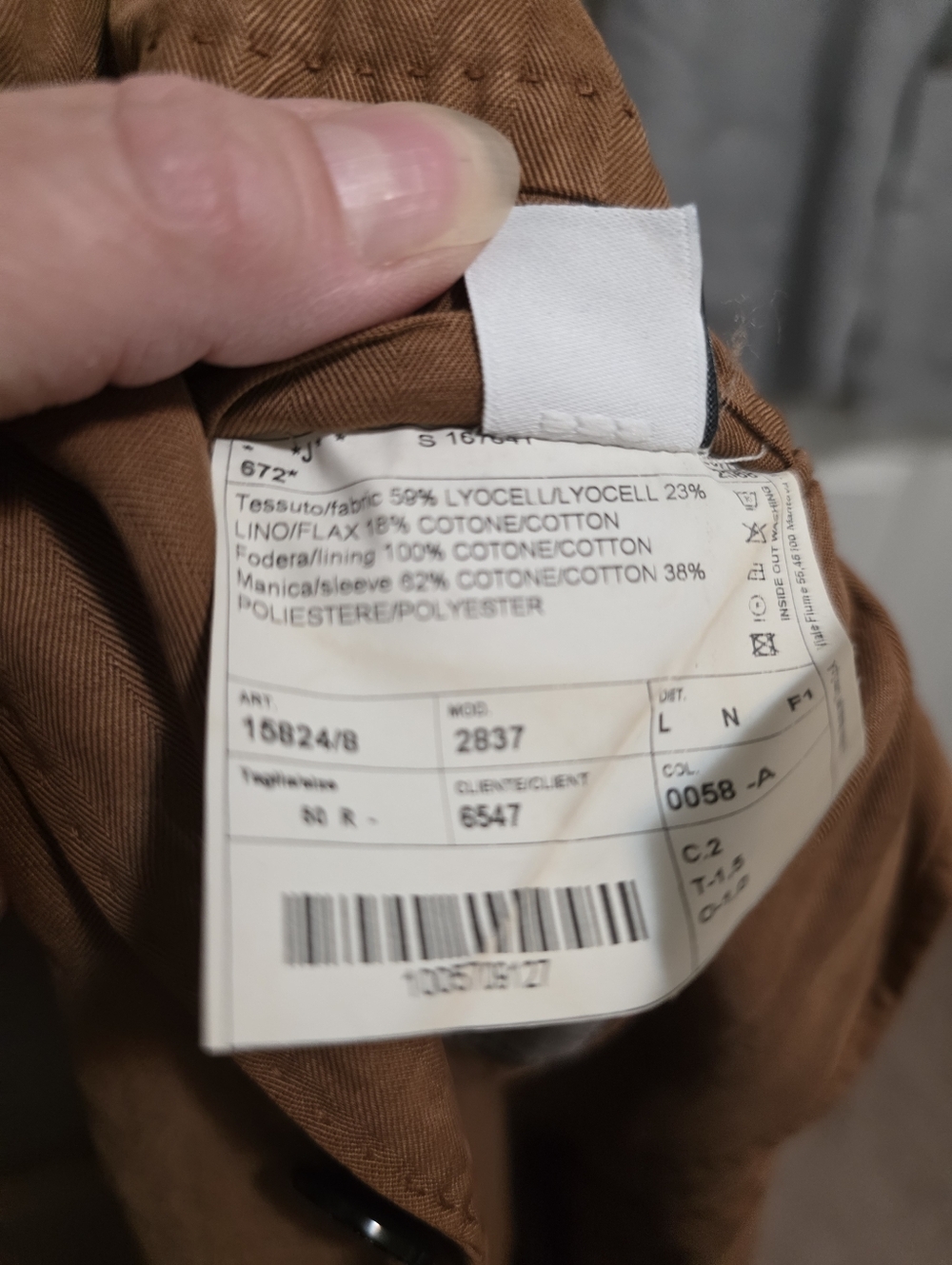 L.B.M. 1911 | Brown Linen Cotton Blazer Made in Italy – Men’s 50R - Picture 13 of 13